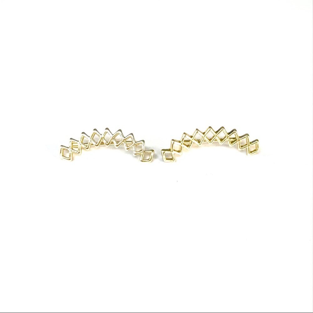 Gold plated ear climbers or ear crawler earrings